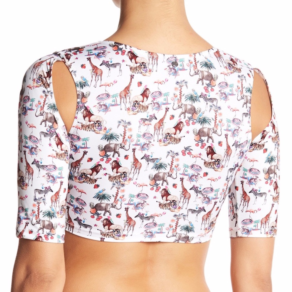 💥 NWT Sam Edelman open shoulder carnival swim top - Picture 6 of 8